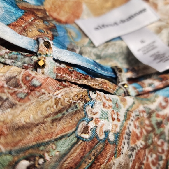 NWT ALFRED DUNNER Walnut Grove Floral-Print Top XL - Picture 6 of 12